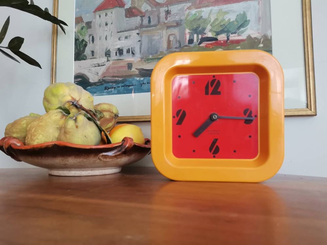 Vintage Wall Clock /gorenje 70s Yugoslavia/ Space Age Orange Etsy