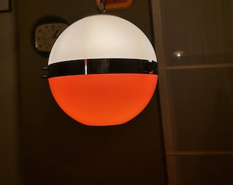 Space Age Pendant Lamp / Vintage Pendant Lamp / Italian Style/ White Orange Pendant Lamp /Mid Century lighting /70s lighting /Retro light