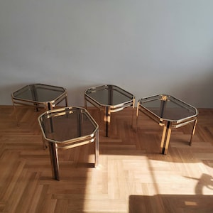 1 0f 4 Vintage metal tables / Mid Century living room table / Vintage side tables /Bedroom side tables/ Italy Style /80s style