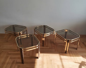 1 0f 4 Vintage metal tables / Mid Century living room table / Vintage side tables /Bedroom side tables/ Italy Style /80s style