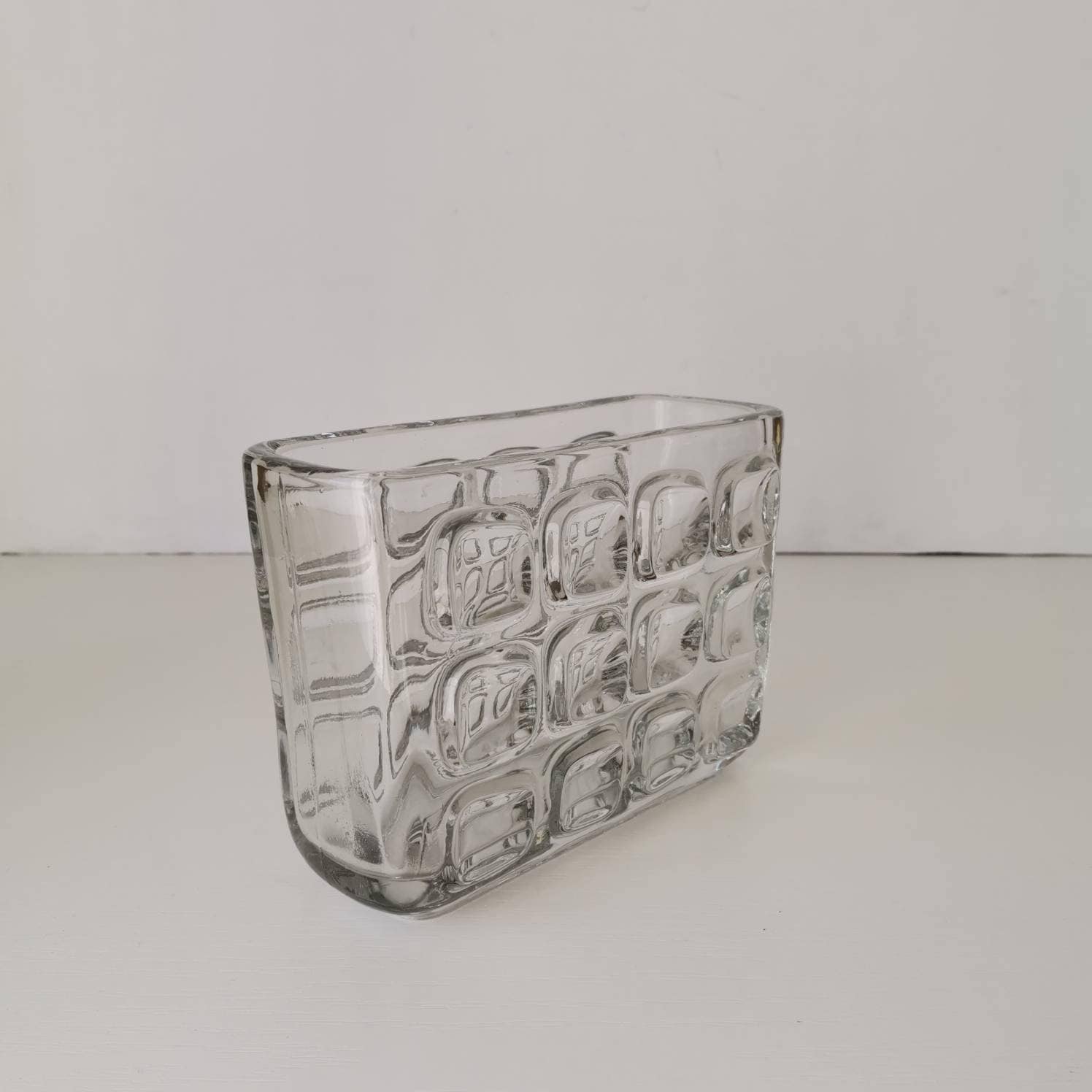 Frantisek Vizner Glass Vase Mid Century Modern Czech Decor
