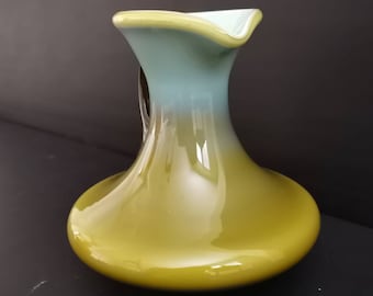 Mid Century Modern Glass Vase: Retro Home Decor, Yugoslavia 1970