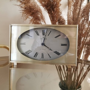Vintage  Clock Junghans - quartz from Germany / Space Age Clock/ table or Desk Clock /Mid Century Modern /Home Decor /Retro Clock