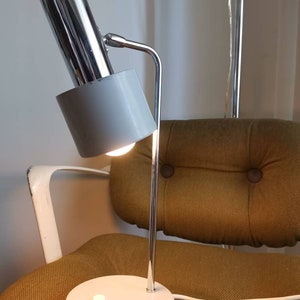 Vintage Gray Table or Desk lamp of the German company &#39;&#39; Hustadt &#39;&#39; Leuchten 1970s / Space Age Gray Office lamp / Retro table lamp /MCM lamp