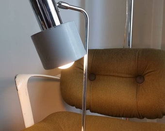 Vintage Gray Table or Desk lamp of the German company '' Hustadt '' Leuchten 1970s / Space Age Gray Office lamp / Retro table lamp /MCM lamp