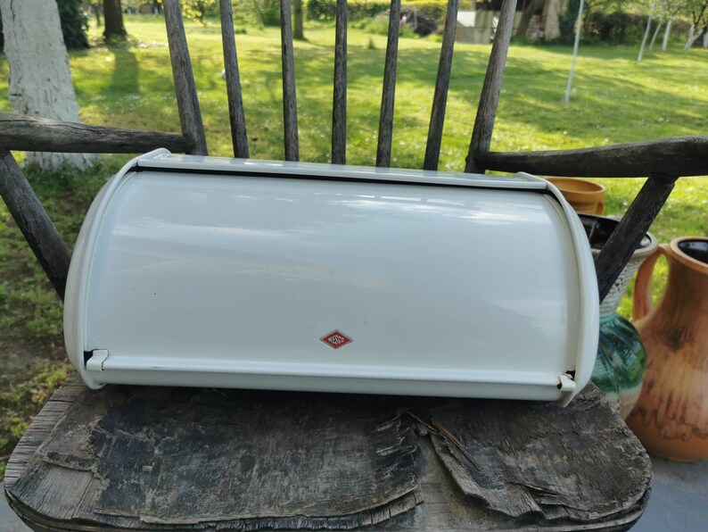 Vintage Wesco Bread Bin 1980s/mid Century Enamel Bread Box/ Etsy