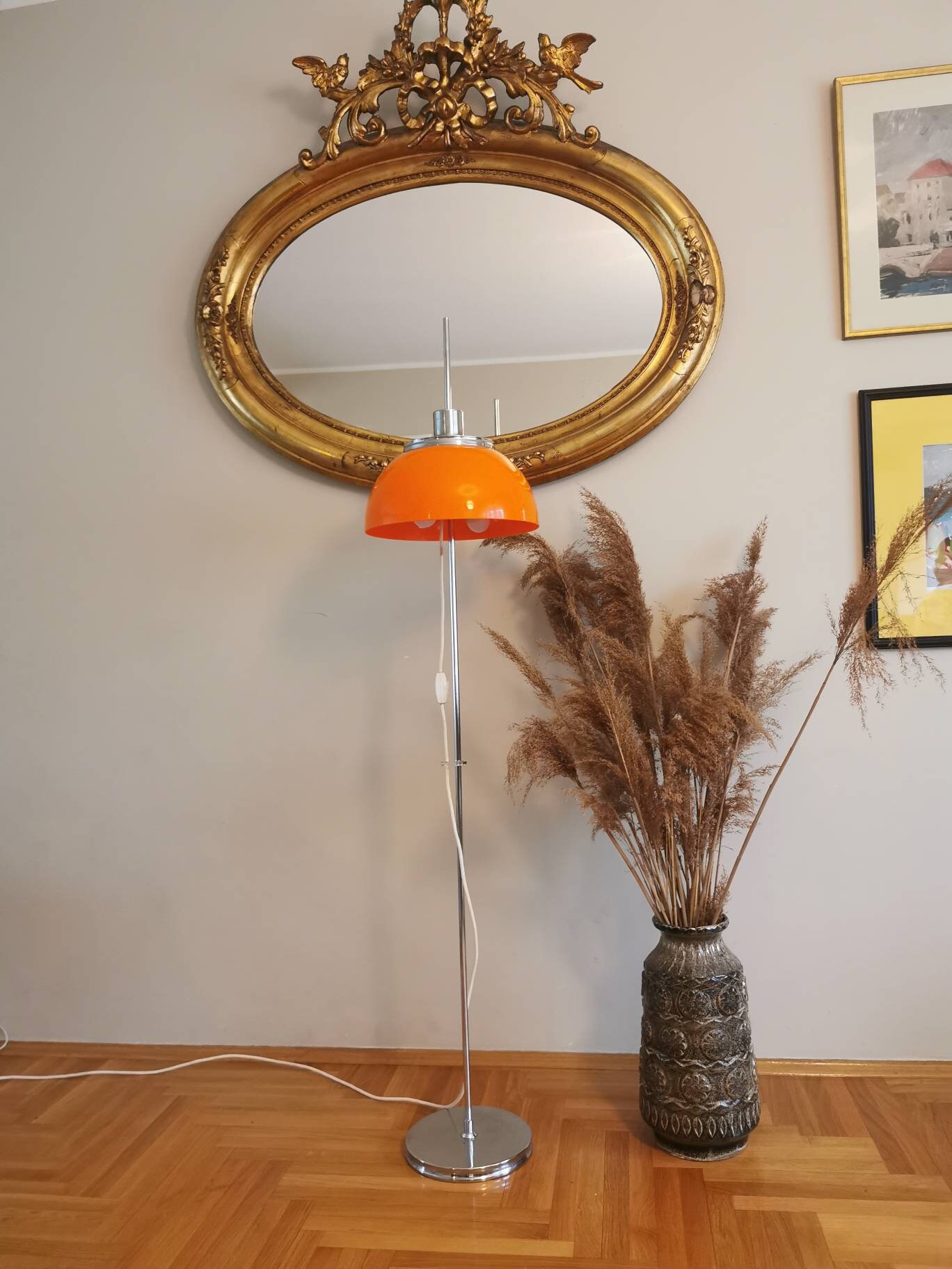 Popular Vintage Faro Harvey Guzzini Floor Lamp From the 70s space