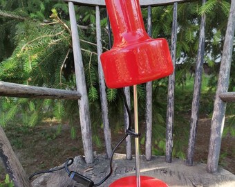 Vintage Red Desk Lamp: Adjustable Steel Neveba Lamp, 1970s