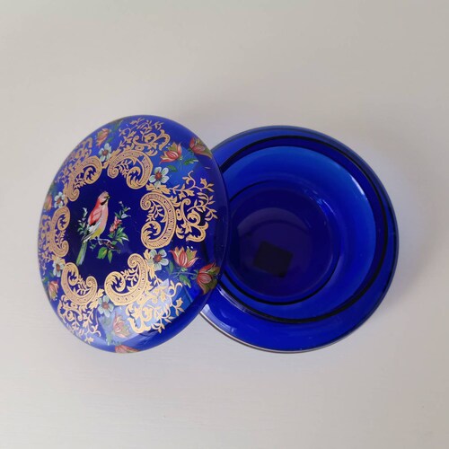 Vintage Murano Glass Bowl/ Mid Century shops Murano Glass / Hand Painting/Made in Italy /Italy Decor
