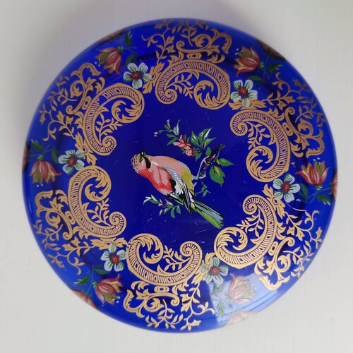 Vintage Murano Glass Bowl/ Mid Century shops Murano Glass / Hand Painting/Made in Italy /Italy Decor