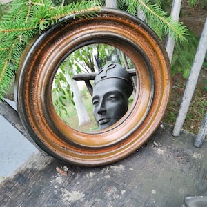 Vintage Runder Keramik Spiegel / Mid Century Wanddekor / Mid Century Wandspiegel / Inneneinrichtung / Vintage Home Dekor / Vintage Details /