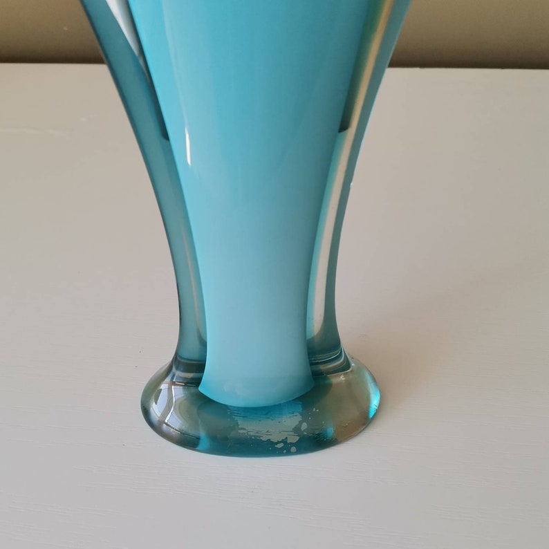 Vintage Blue Murano Glass Vase From 70s / Mid Century Murano Etsy
