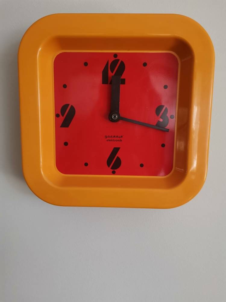 Vintage Wall Clock /gorenje 70s Yugoslavia/ Space Age Orange Etsy