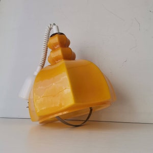 Vintage Glass Opaline Pendant lamp from 70s /Mid century Opaline Glass /Mid Century lighting /Retro lighting / Space Age Light/70s lighting