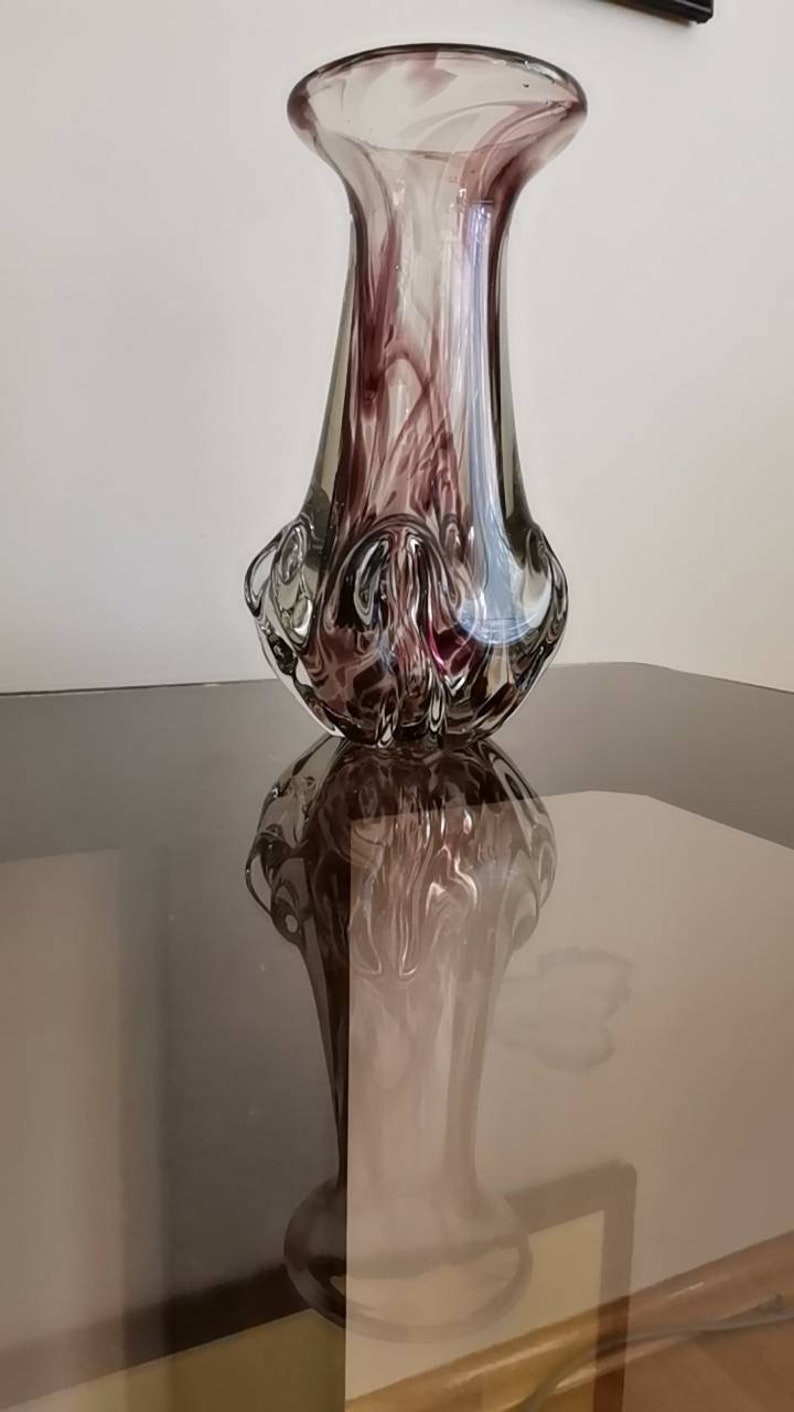 Vintage Murano Glass Vase from 70s / Mid century Murano Glass Vase /Italian Stile image 7