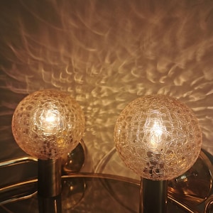 Vintage Pair Glass Lamps Lambert Rohrer Germany, 1970s.  /Mid Century Glass Wall Lamps /Mid Century lighting / Night Wall Lamps /Retro light
