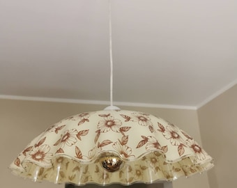 Vintage Floral Glass Pendant Lamp: Retro Kitchen Lighting