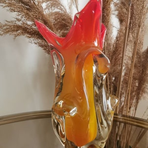 Vintage Glass Vase / Mid century Modern Glass Vase/Retro Vase/Retro Decor /Made in Yugoslavia 1970/ Glass Vase/ Home Decor /Mid century /
