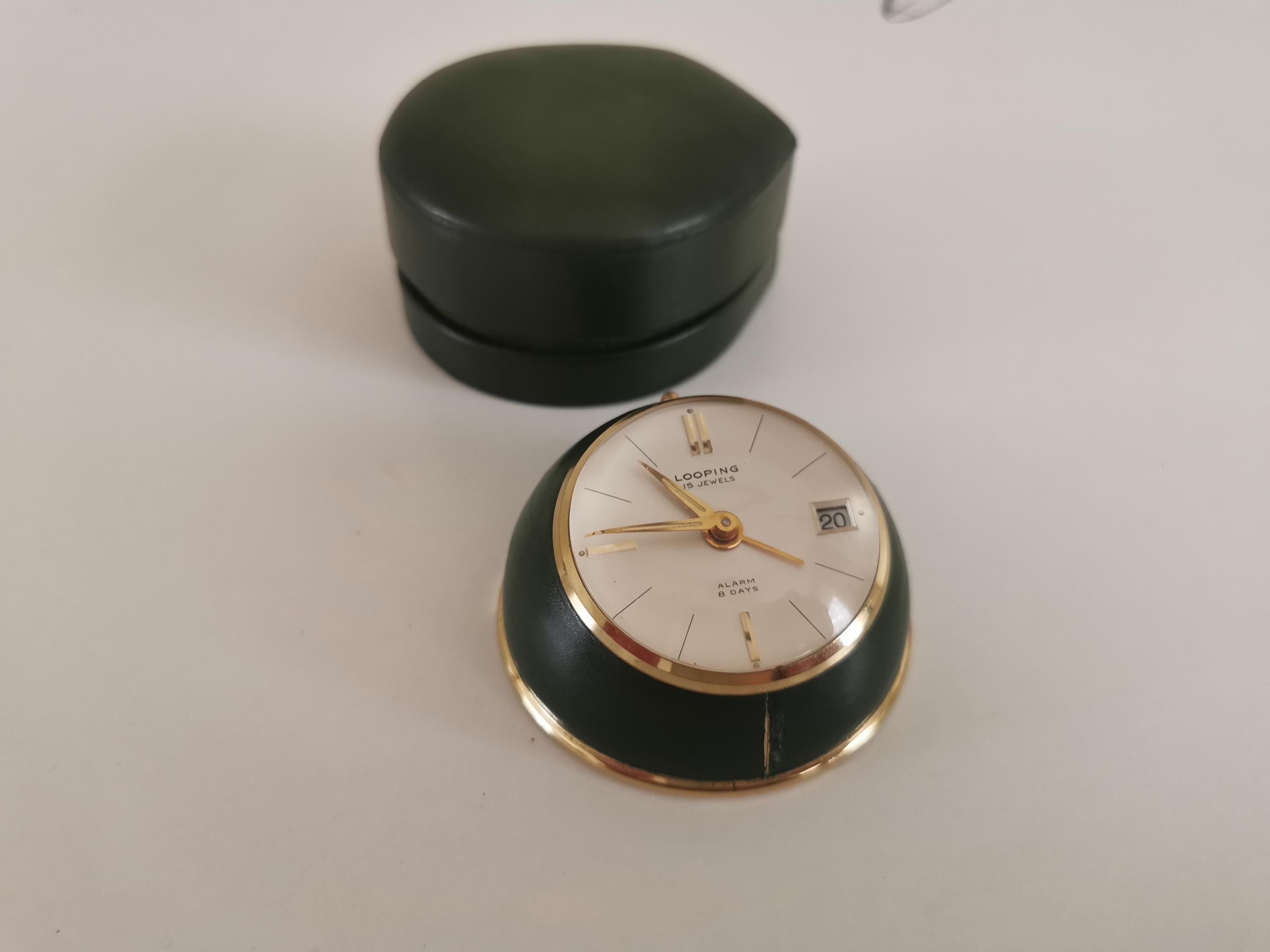 Vintage Looping Swiss Desk Clock: 15 Jewels, 8-day Alarm - Etsy