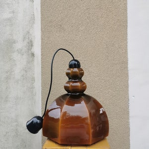Vintage Glass Opaline Pendant lamp from 70s /Mid century Opaline Glass /Mid Century lighting /Retro lighting / Space Age Light/70s lighting