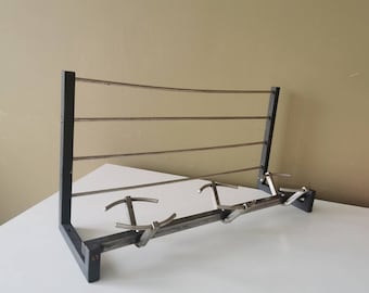 Vintage Metal Wall Coat Rack: Mid-Century Retro Hanger
