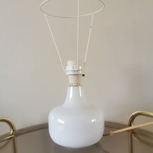 Vintage White Opaline Glass Lamp made in Denmark/Mid Century Opaline Table Lamp /Mid Century lighting /70s lighting /Home Decor /Retro light
