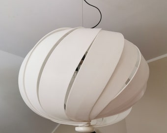Vintage Meblo Guzzini Pendant Lamp: White Mid-Century Modern Ceiling Light