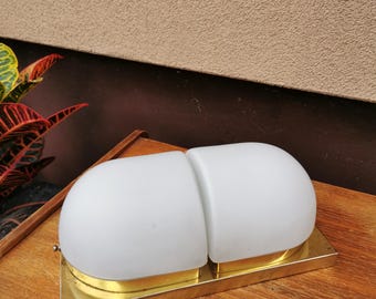 Lámpara de pared o techo vintage/ Lámpara Sijaj Hrastnik/ Luz de Yugoslavia/ Vidrio opalino
