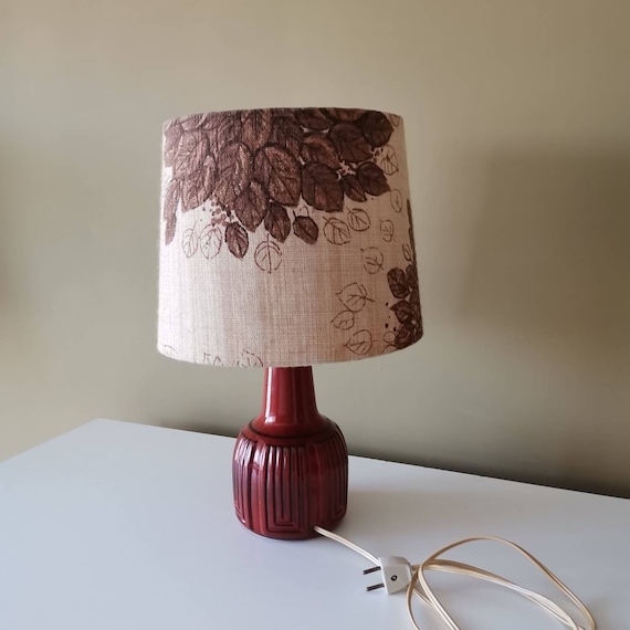 Vintage Danish Red Ceramic Lamp by Einar Johansen for S holm