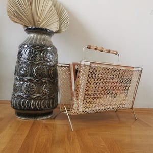 Vintage Magazine Rack/ Newspaper Holder Magazine/Home Decor magazine /Mid Century Magazine stand/from Yugoslavia 1970s/ Book, Newspaper rack