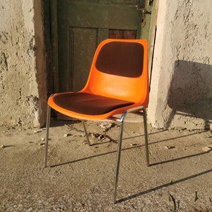 1 0f 10Vintage Plastic Chair by Helmut Starke, West Germany 70s/ Mid-Century Orange chairs Vintage Retro Dining Chairs / Vintage Home Decor/
