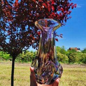 Vintage Murano Glass Vase from 70s / Mid century Murano Glass Vase /Italian Stile