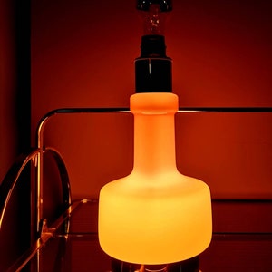 Vintage Orange Opaline Glass Lamp/Mid Century Opaline Table Lamp /Mid Century lighting /70s lighting /Home Decor /Retro light