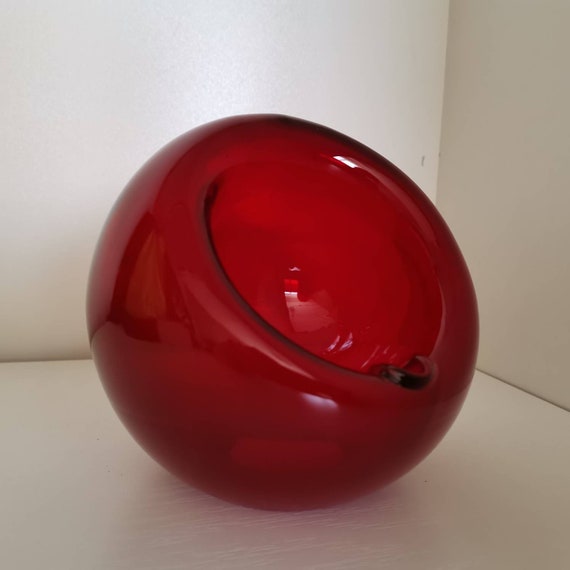 Vintage Red Orb Glass Ashtray - Space Age Decor, Yugoslavia - Etsy