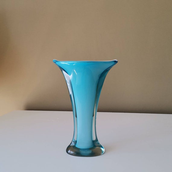 Landelijk Gelach begin Vintage Blauwe Murano Glazen Vaas uit de jaren 70 / Mid - Etsy België