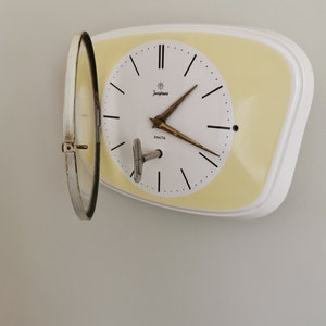 Vintage keramische wandklok "Junghans" jaren 1960/Mid Century Wandklok/Mid Century Detail