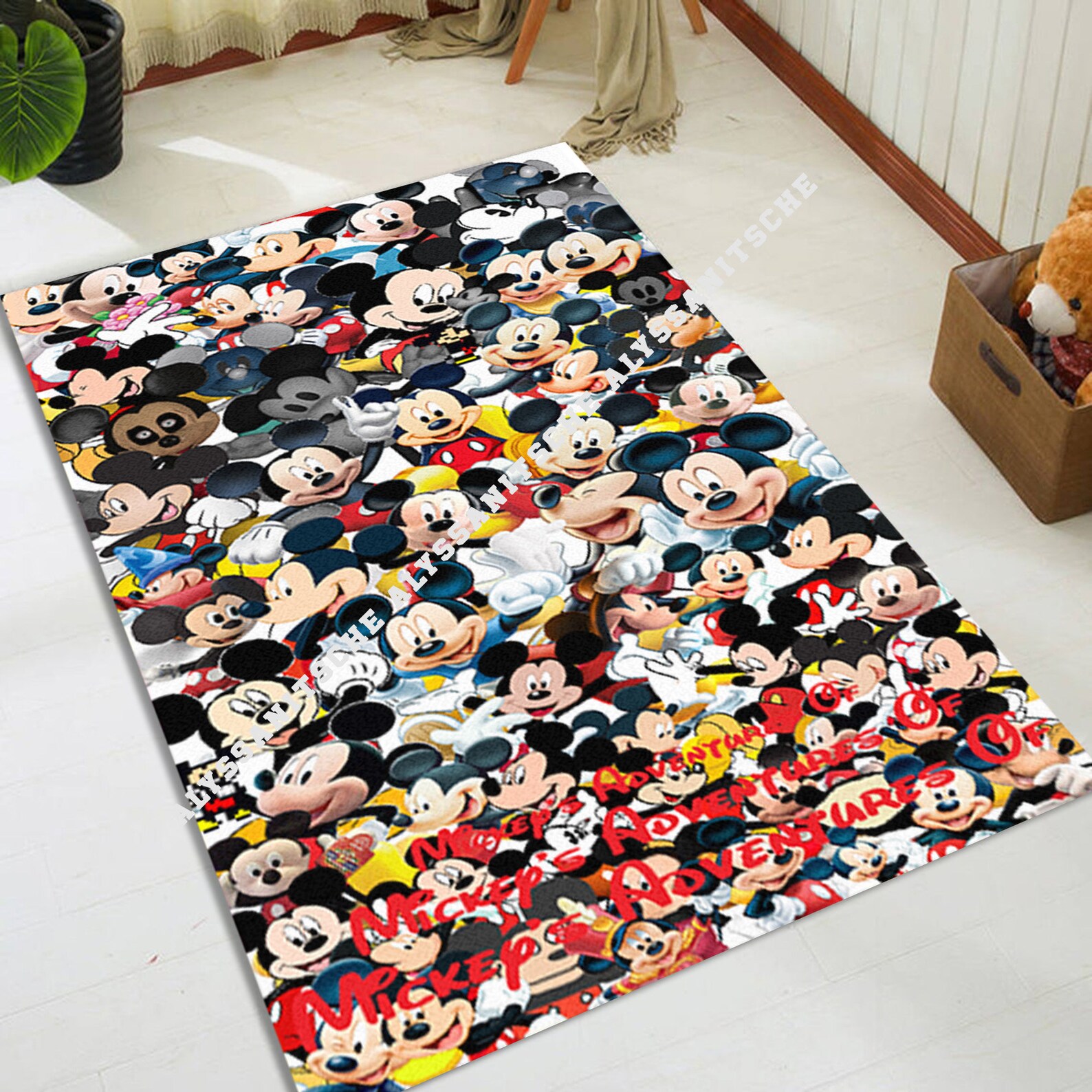 Mickey Mouse Rug Mickey's Adventure Disney Mickey Etsy