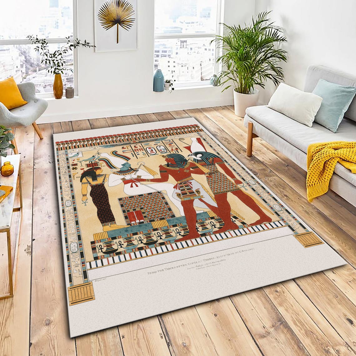 Ancient Egyptian Gods Area Rug Living Room Decorative Floor Etsy