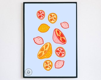 Abstract Lemon Print | food illustration | food art print | minimalist art | kitchen print