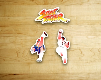 Street Fighter Ryu and Chun li  Sticker pack  //Vinyl sticker, cute stationery, planner stickers, video game Stickers