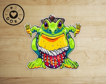 Ozeki Sumo Wrestling Frog // Vinyl sticker, cute stationery, planner stickers, Anime Stickers