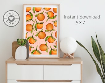 Abstract orange Print | food illustration | food art print | minimalist art | kitchen print