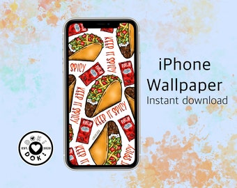 Papel de parede do iPhone Taco Bell | Tela de bloqueio Kawaii | Papel de parede de comida | fundo de telefone boho