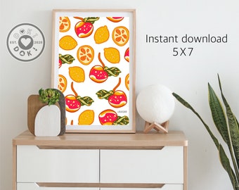 Abstract Cherry  Print |pop art| food illustration | food art print | minimalist art | kitchen print