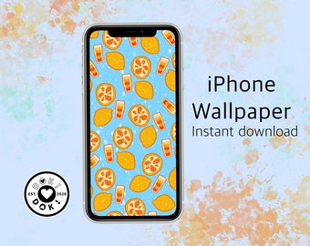 Lemon Soda IPhone Wallpaper | Kawaii lock screen| lemon wallpaper| boho phone background