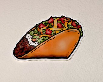 Taco Supreme Sticker //Vinyl sticker, cute stationery, planner stickers, Food Stickers