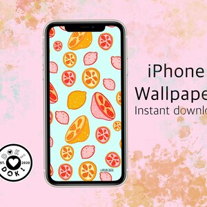 Fruit IPhone Wallpaper | Kawaii lock screen| lemon wallpaper| boho phone background