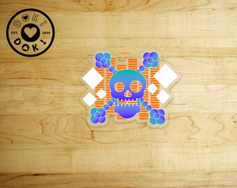 Skull Clear and Cross-bone Transparent Sticker //Vinyl sticker, cute stationery, planner stickers, decorative Stickers
