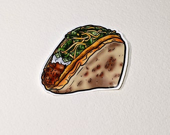 Cheesy Taco Sticker //Vinyl sticker, cute stationery, planner stickers, Food Stickers