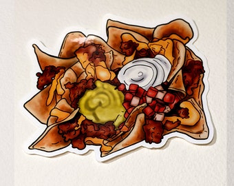Nachos Sticker //Vinyl sticker, cute stationery, planner stickers, Food Stickers